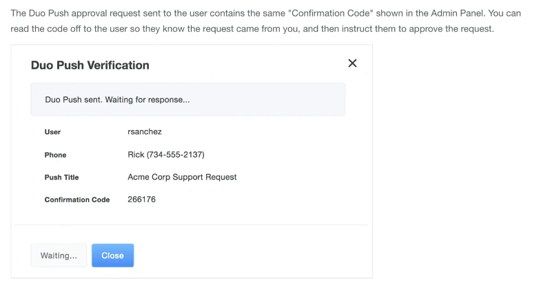 Duo push approval request