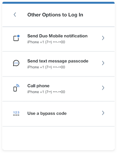 image of duo log in options