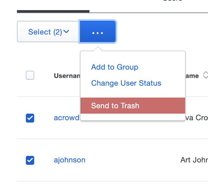 Send Multiple Users to Trash