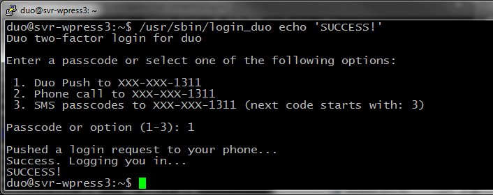 Duo Unix Login