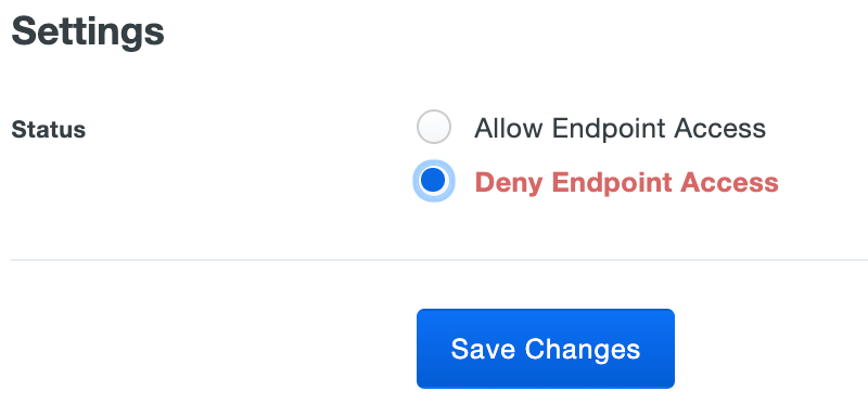 Endpoint Status Control