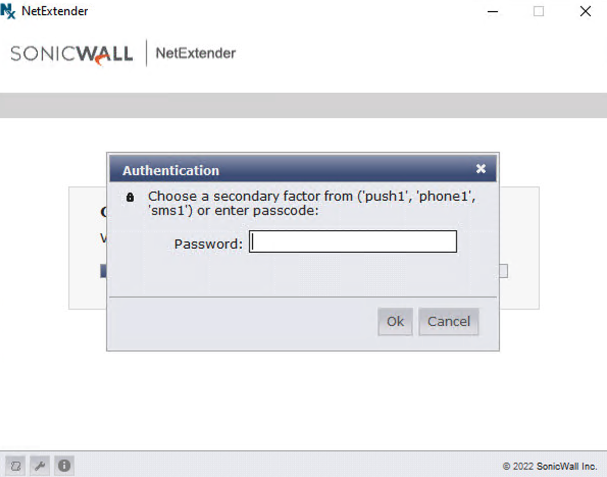 NetExtender with Duo RADIUS Challenge