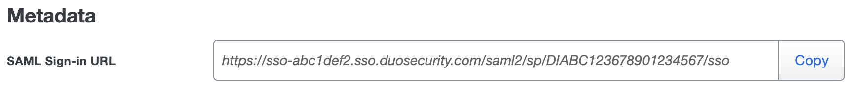 Duo Miro SAML Sign-in URL