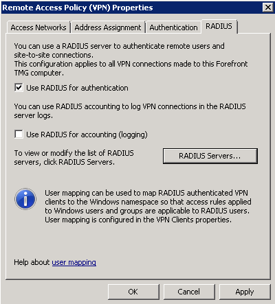 VPN RADIUS Settings