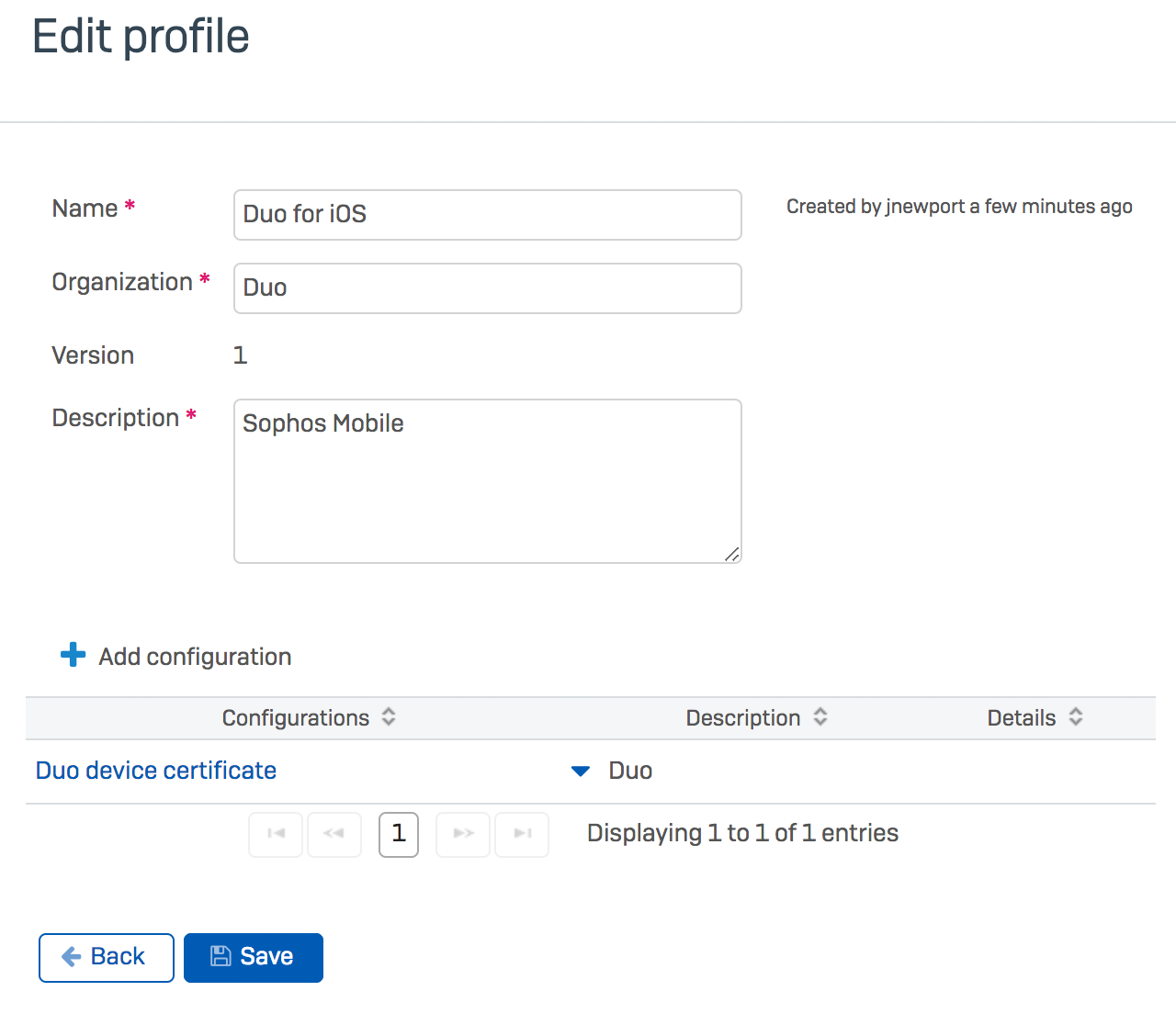 Create Duo Device Profile