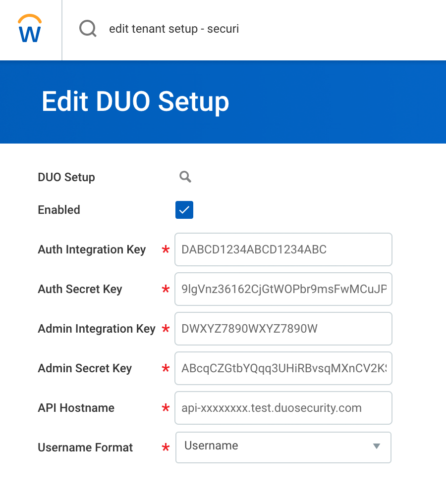 Workday Duo Setup